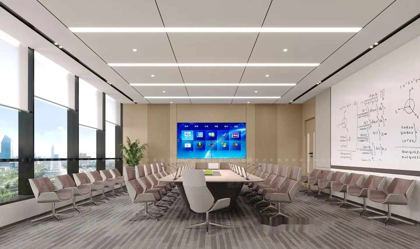 A Large Conference Room 3D Model – 1454 – VRAY Render