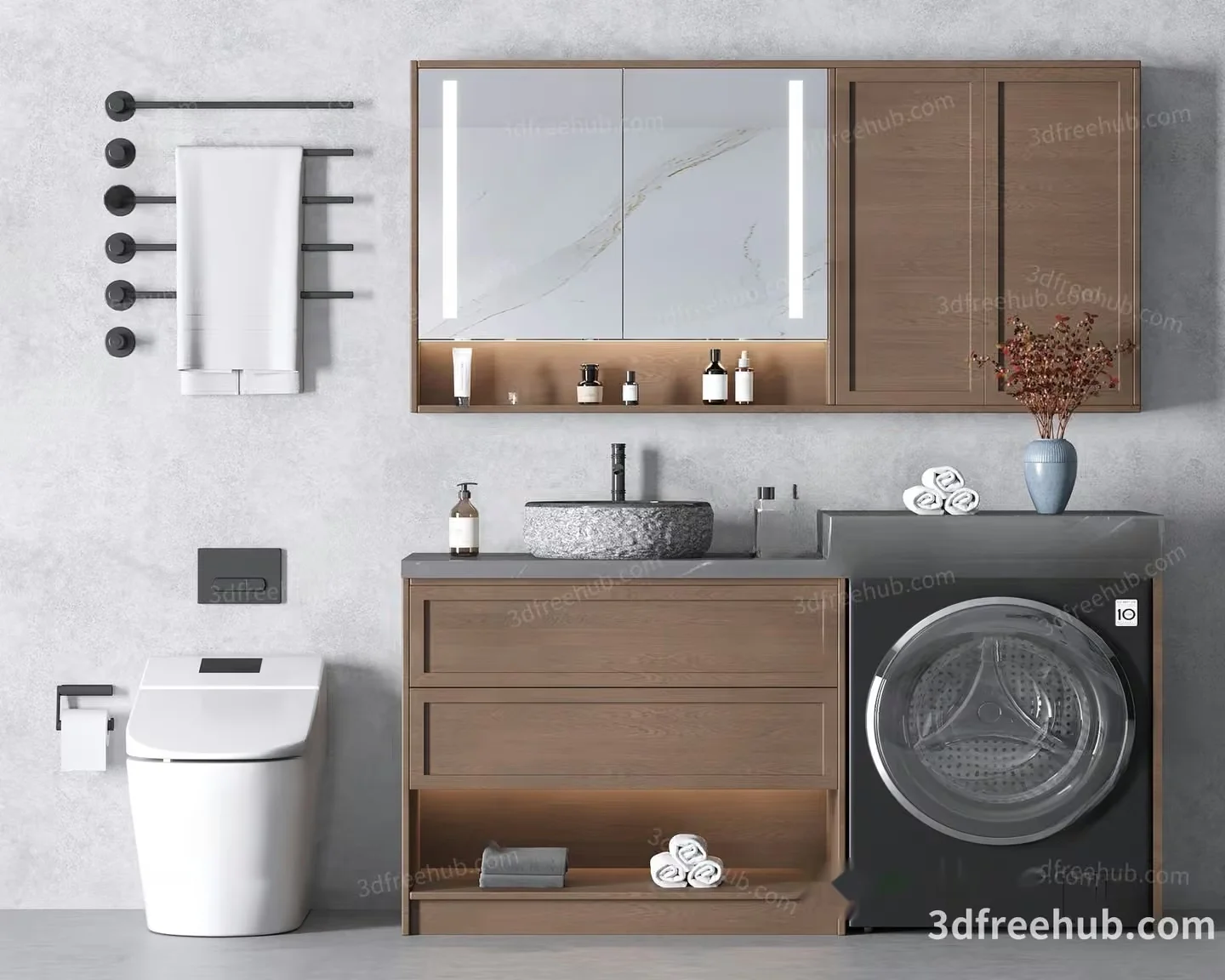 A Modern Bathroom 3D Model – 21942 – VRAY Render
