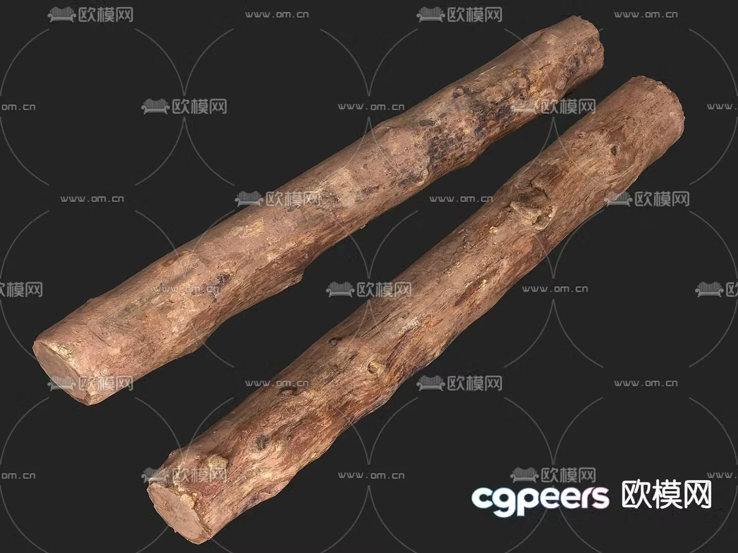 old wood dead tree trunk wooden stick 3d model