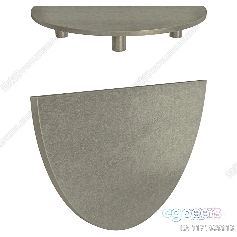 Gray Metal Wall Shelf 3D Model – 7131 – VRAY Render