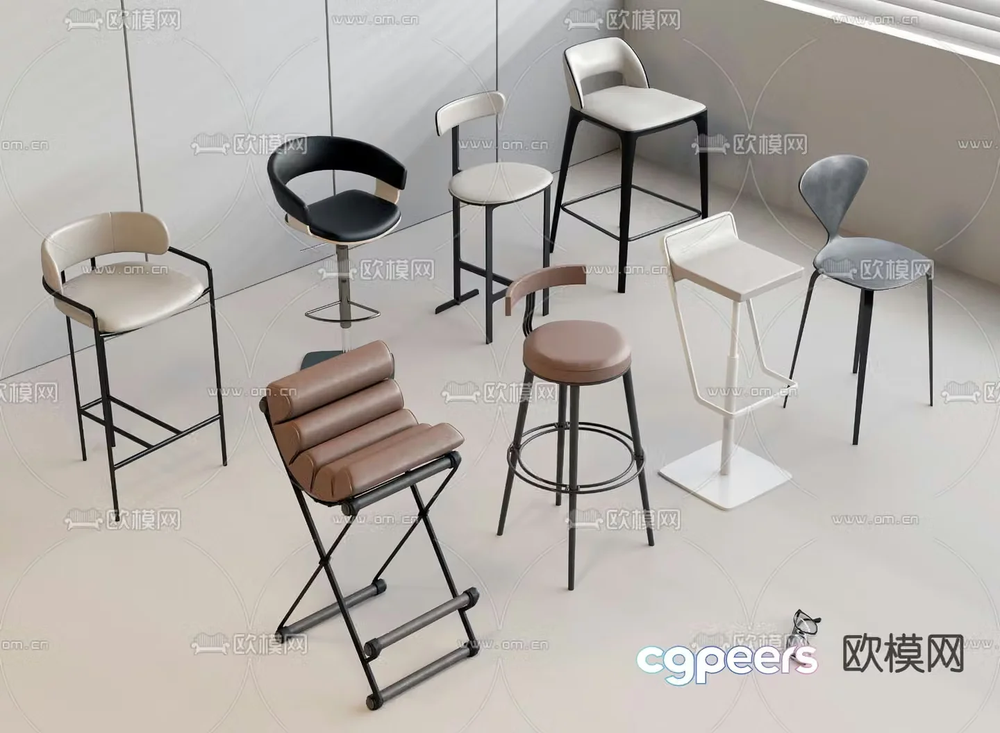 bar stool bar stool high stool 3d model