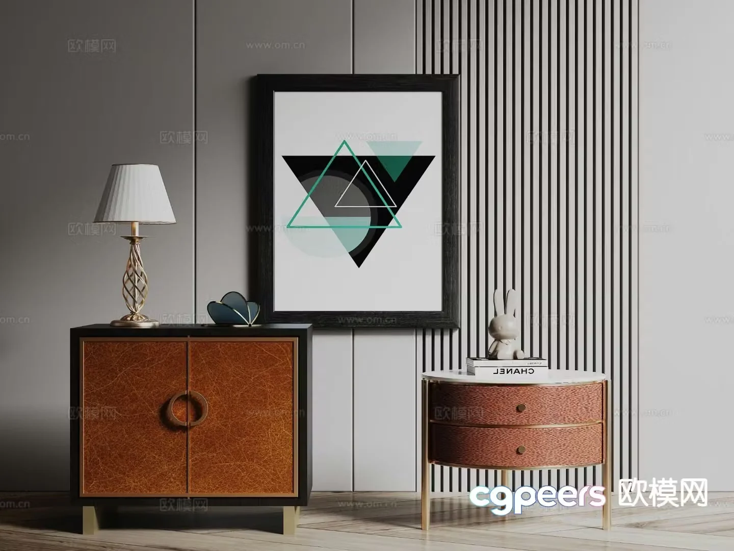 Modern bedside table 3d model