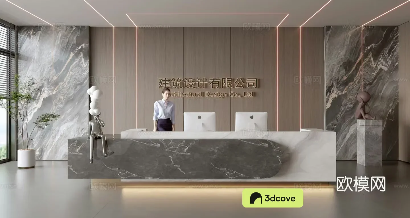 Modern company front desk reception area bar reception desk service desk company front desk background