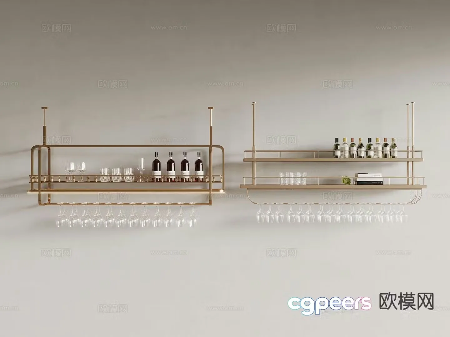 Modern wine cabinet wine rack 3d model