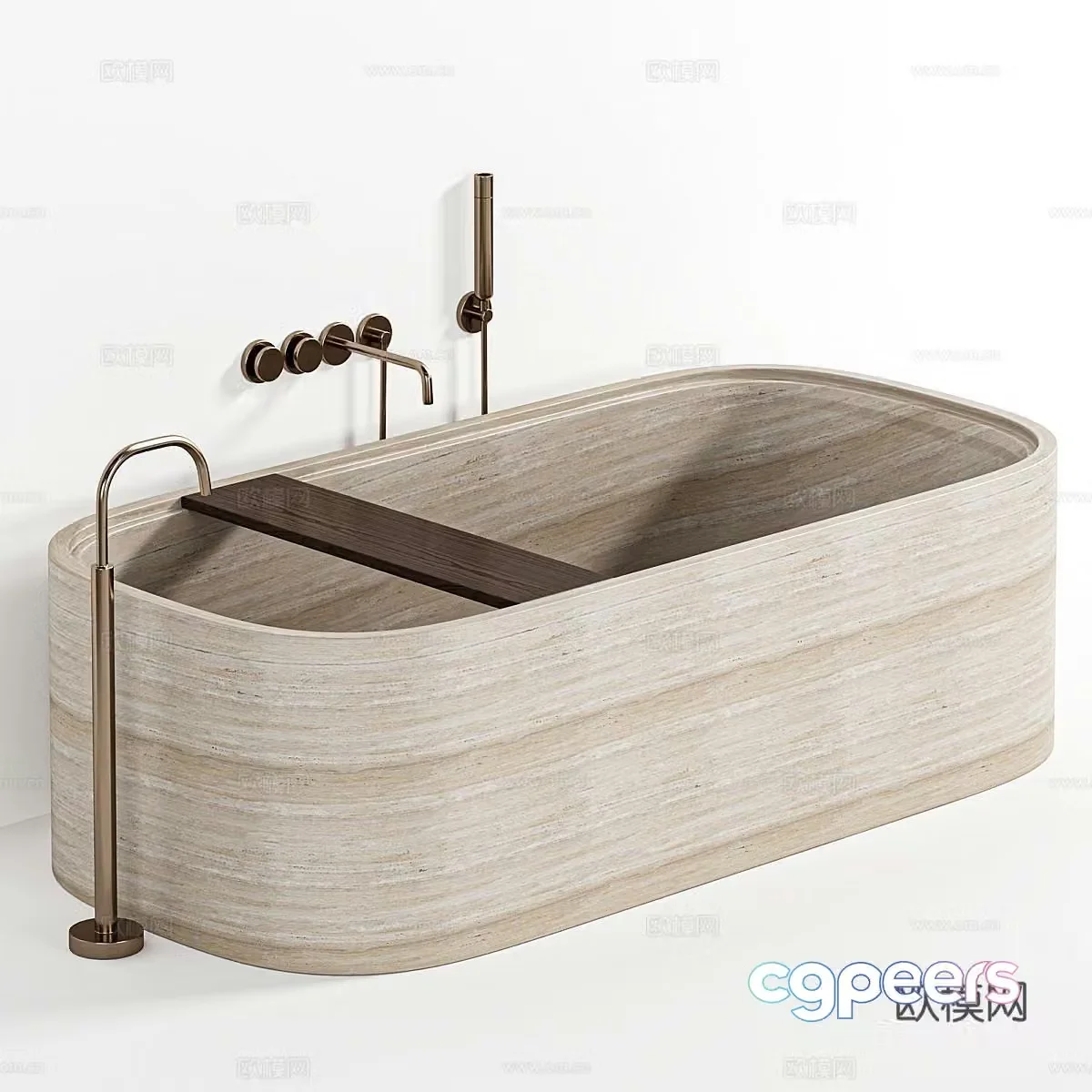 Minimalist bathtub Cocoon bathtub Marble bathtub Minimalist bathroom Minimalist faucet 3D model