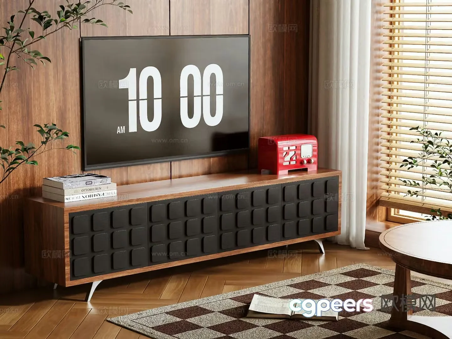 Medieval style TV cabinet 3D model