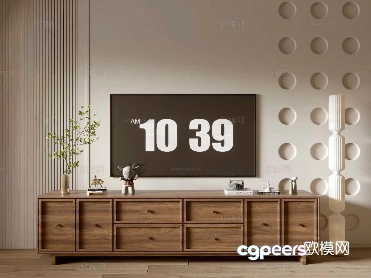 Medieval style TV cabinet 3D model