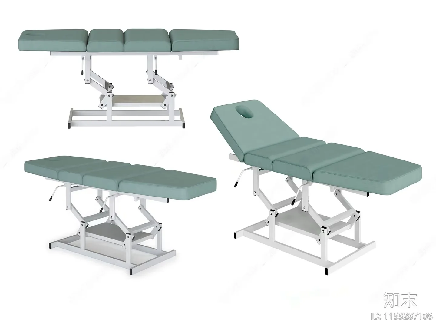 A Massage Table With A Light Green Cushion 3D Model – 10379 – VRAY Render