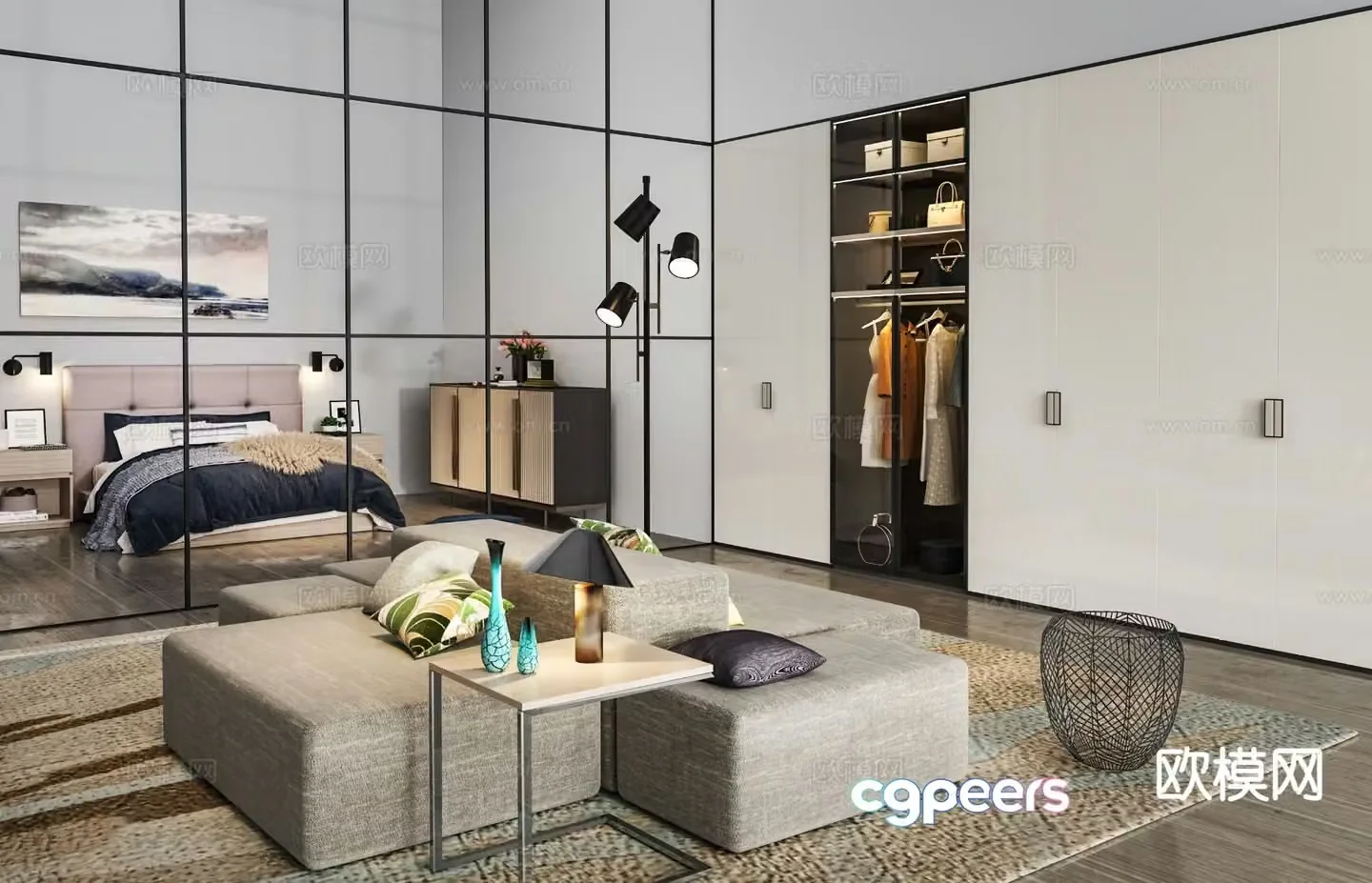 Modern cloakroom 3d model