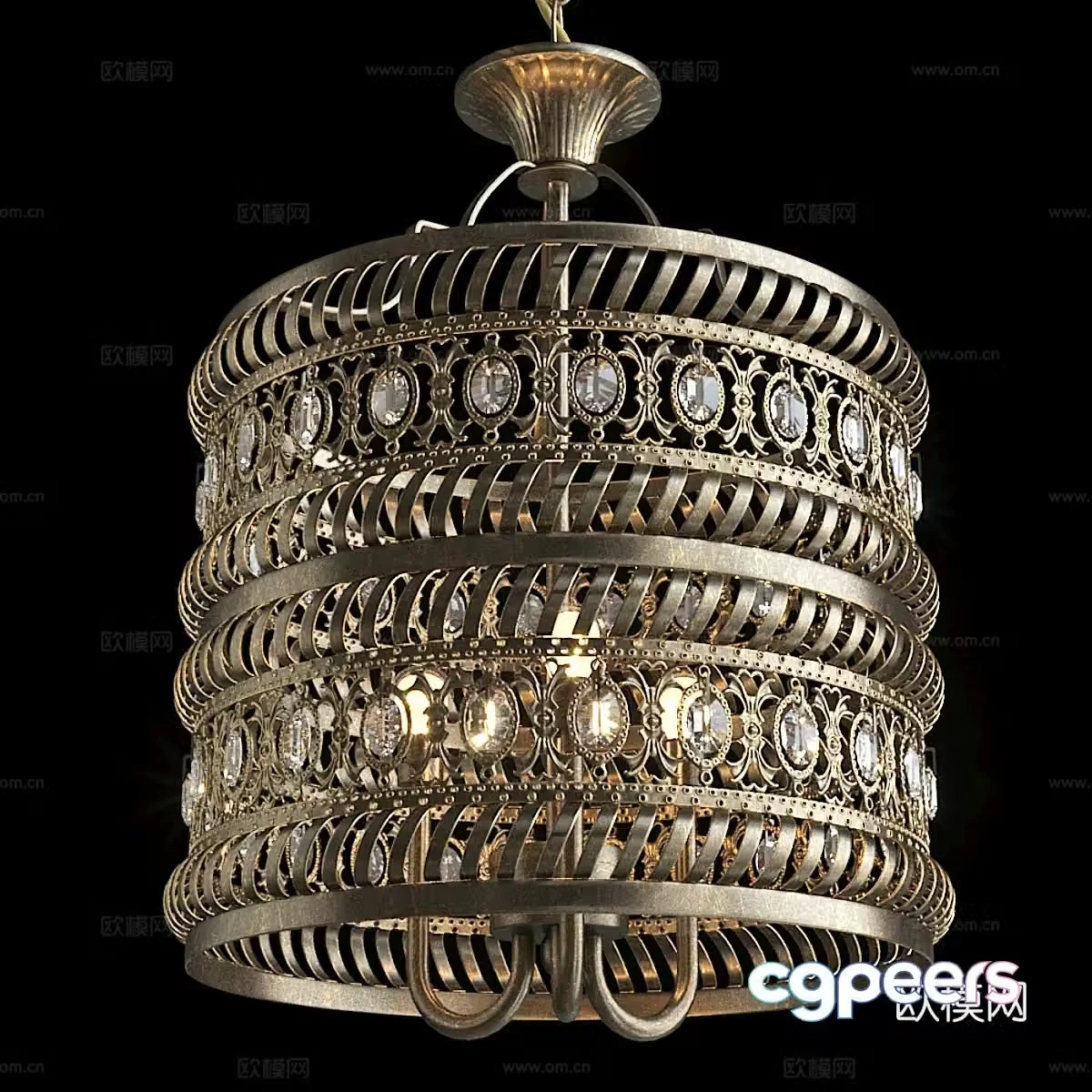Metal chandeliers retro chandeliers classical chandeliers style chandeliers industrial chandeliers Southeast Asian chandeliers 3D model