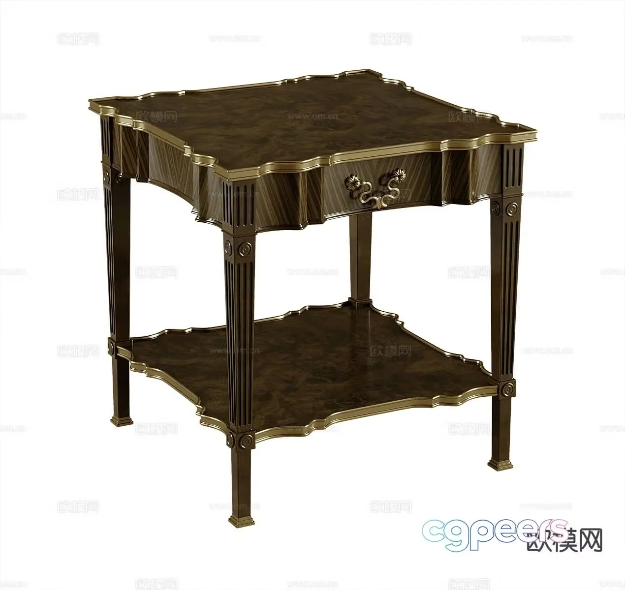 American side table corner table 3d model