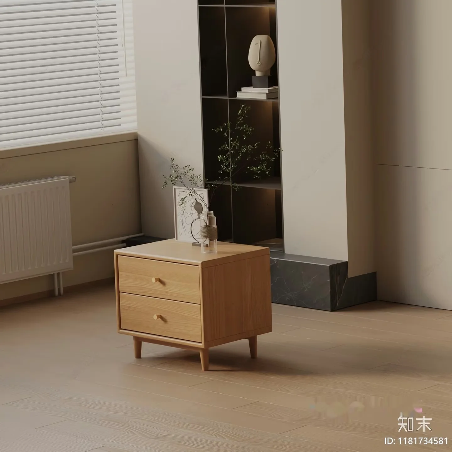Modern Scandinavian Bedroom 3D Model – 18629 – VRAY Render