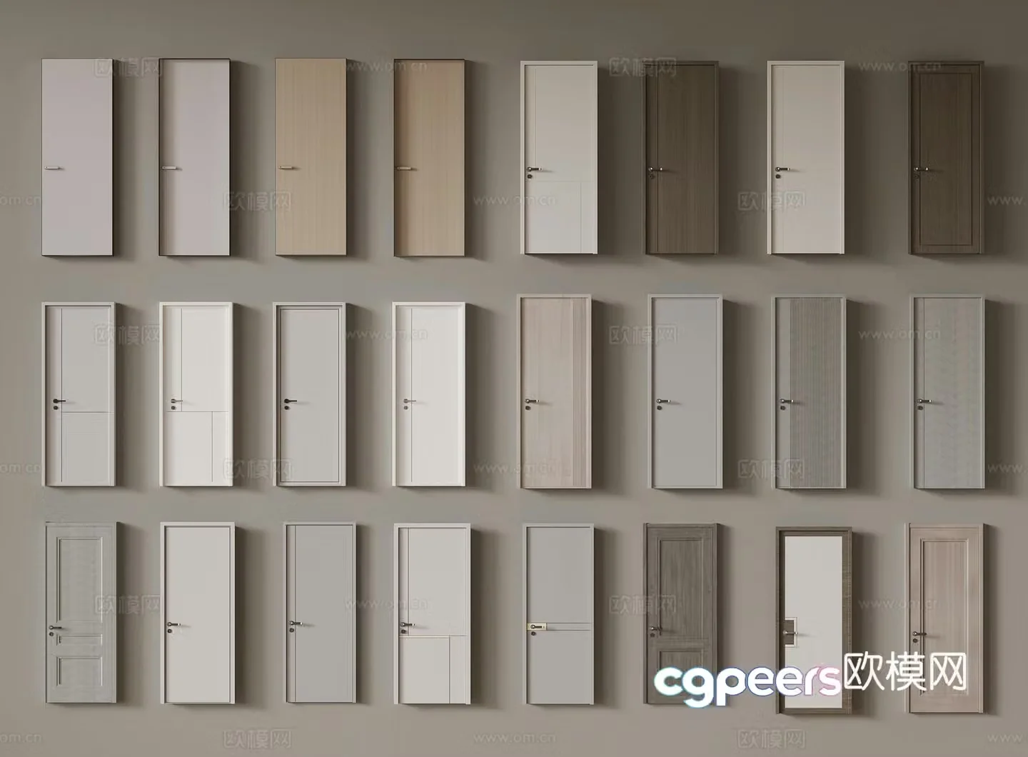 Modern Door Single Open Door 3D Model