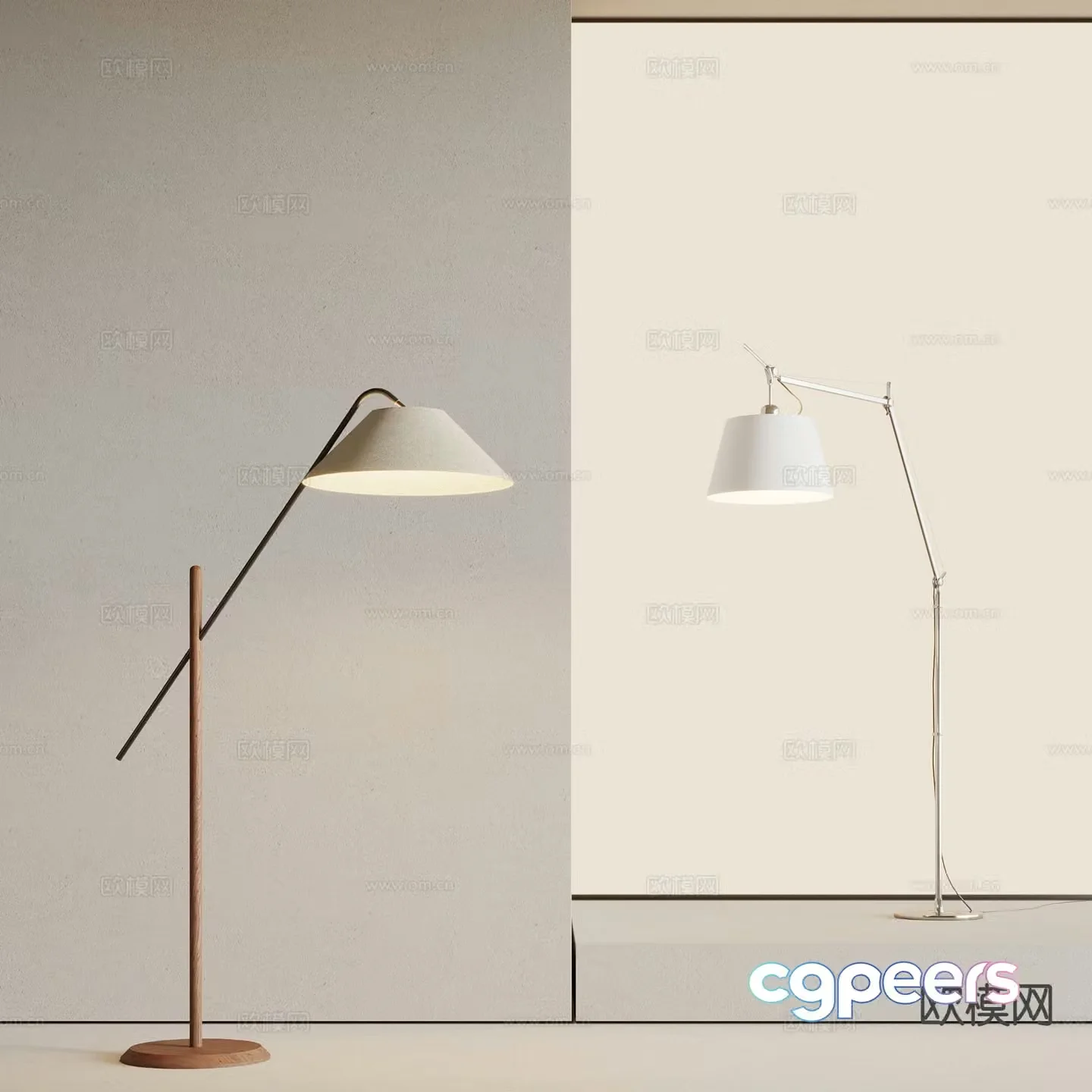 Middle-aged floor lamp 3d model