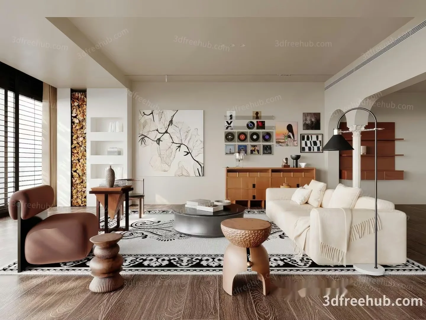 Modern Living Room 3D Model – 20864 – VRAY Render