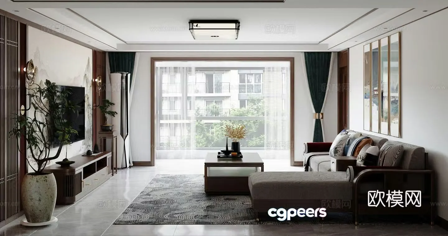 New Chinese living room 3D model