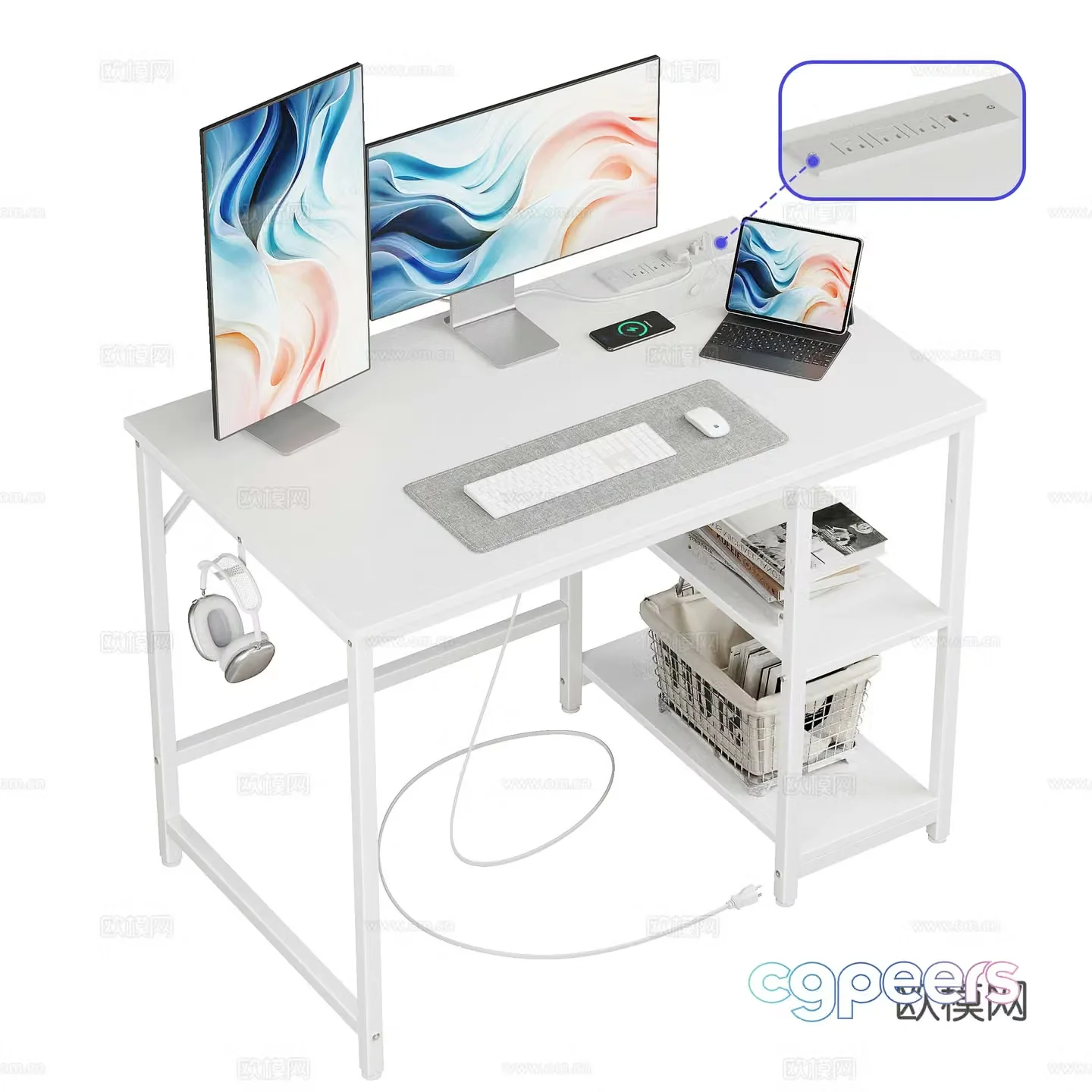 Modern computer desk e-sports desk 3D model