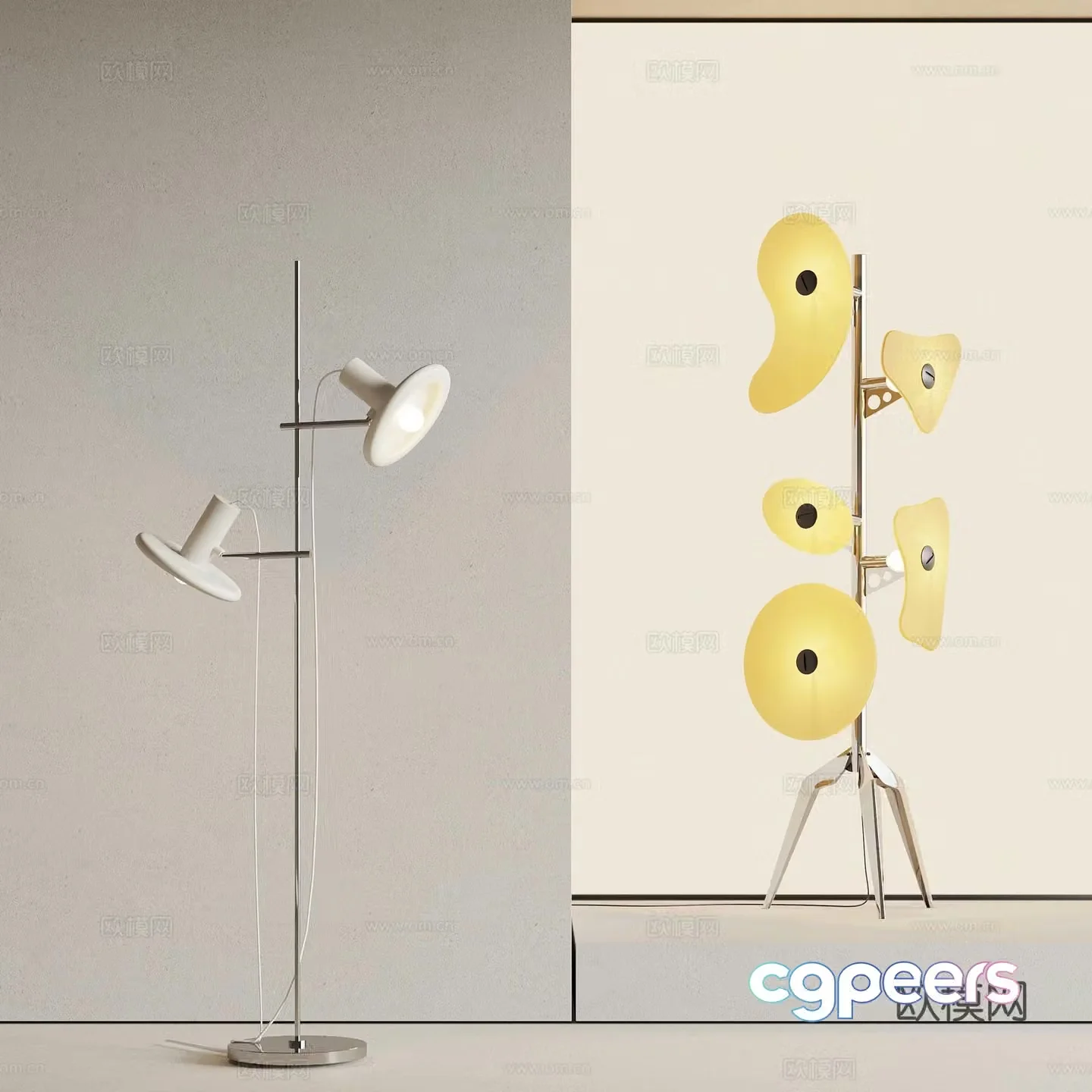 Modern floor lamp Creative floor lamp opposite sex floor lamp 3d model