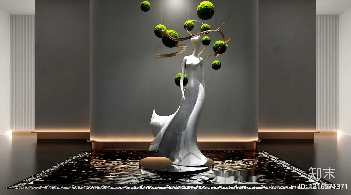 Modern Art Piece 3D Model – 14505 – VRAY Render