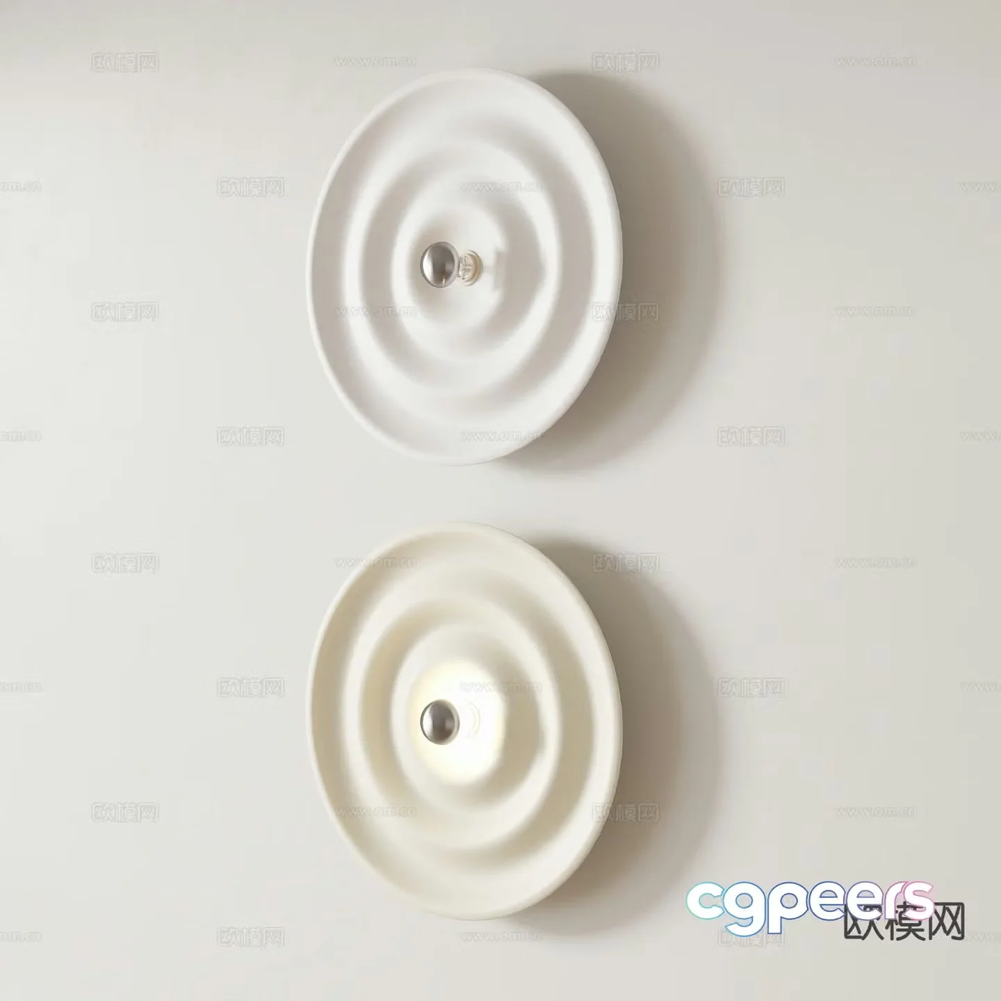 Cream style wall lamp flying saucer wall lamp 3d model