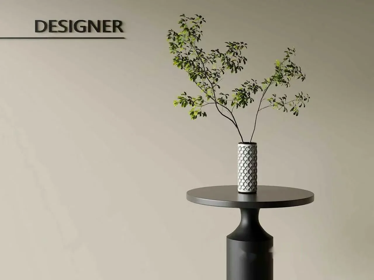 A Table With A Vase 3D Model – 17525 – CORONA Render