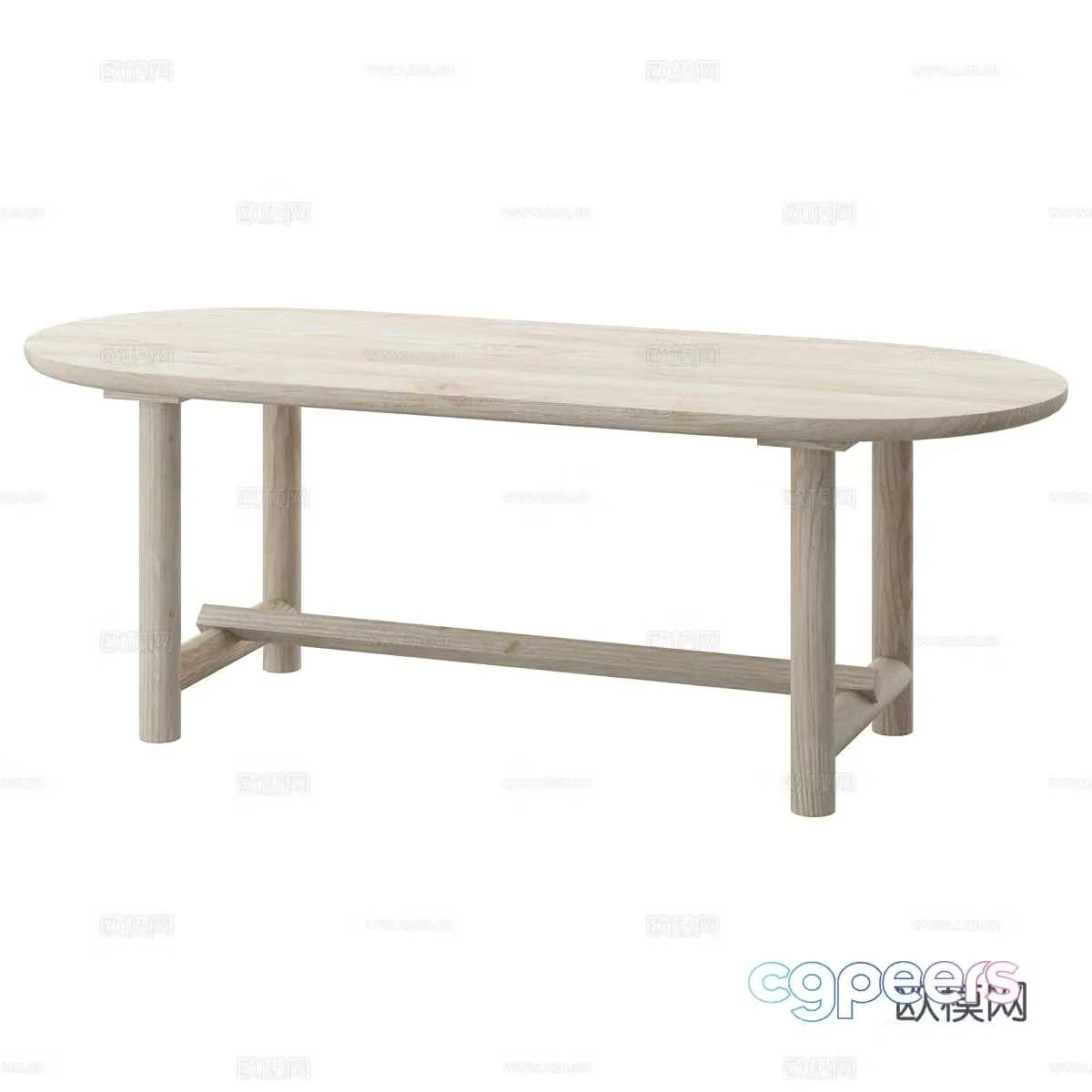 Nordic simple dining table 3D model