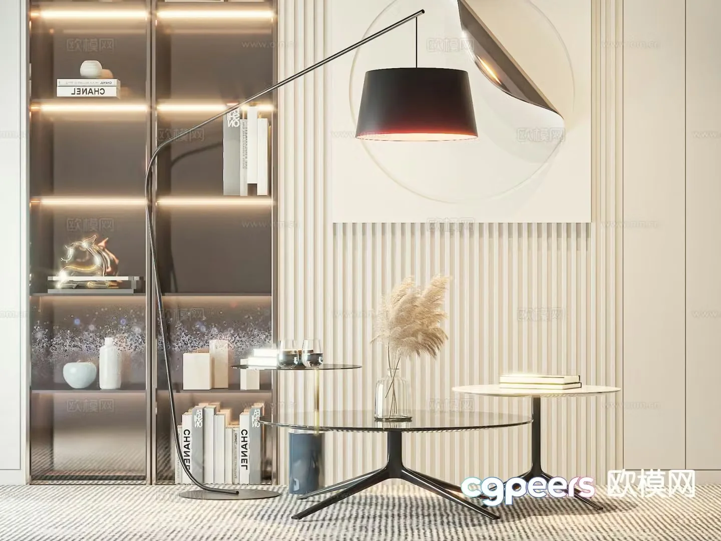 Modern double coffee table 3d model
