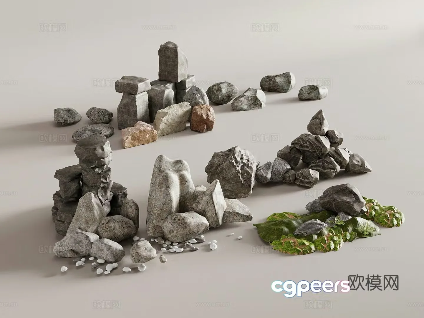 Rock landscape new Chinese rockery landscape stone courtyard landscape garden landscape 3D model