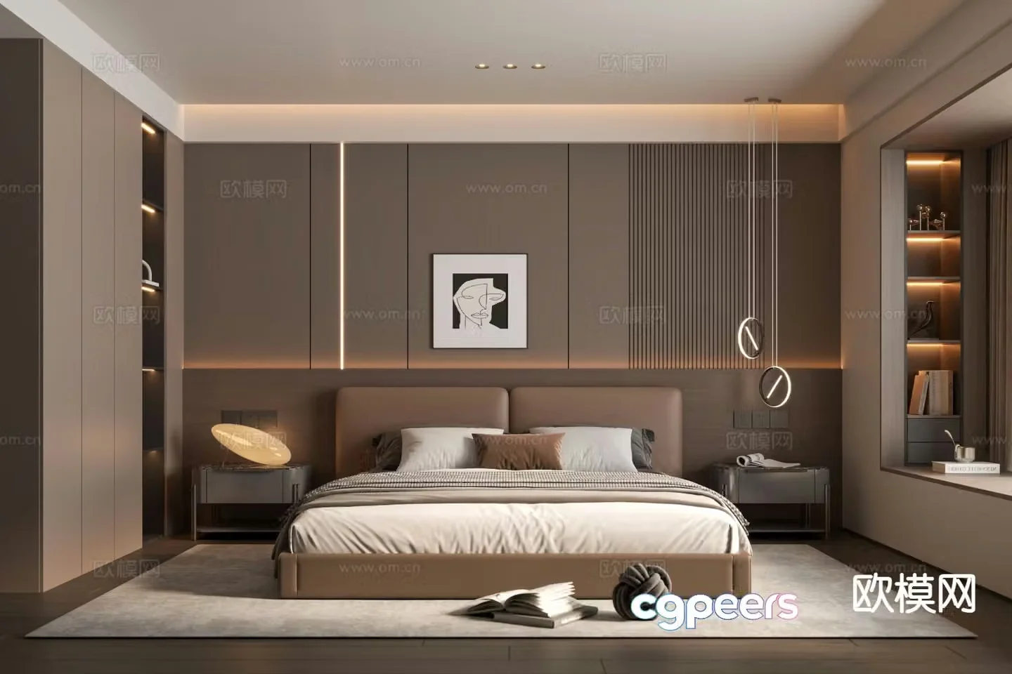 Italian style bedroom master bedroom 3d model