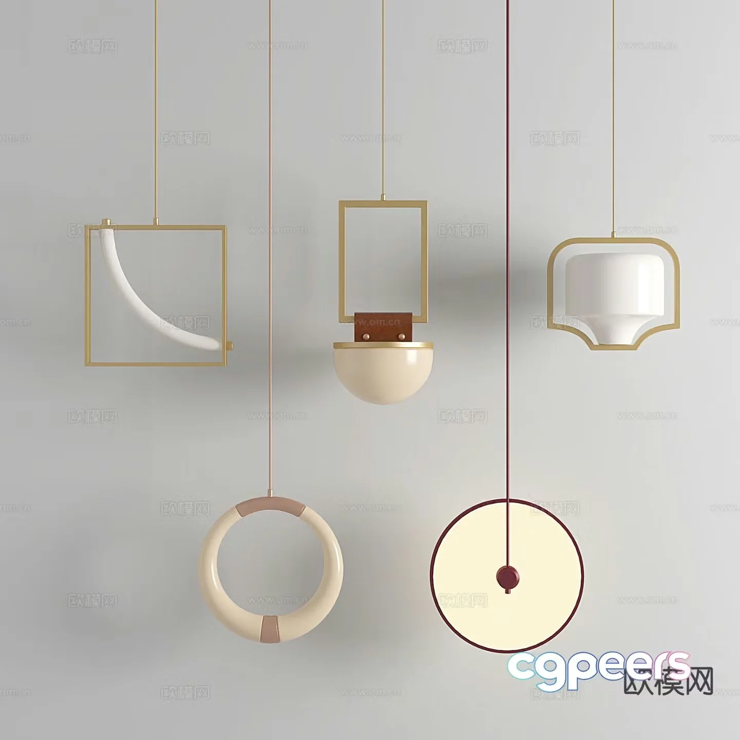 Cream style small chandelier bedside small chandelier 3d model