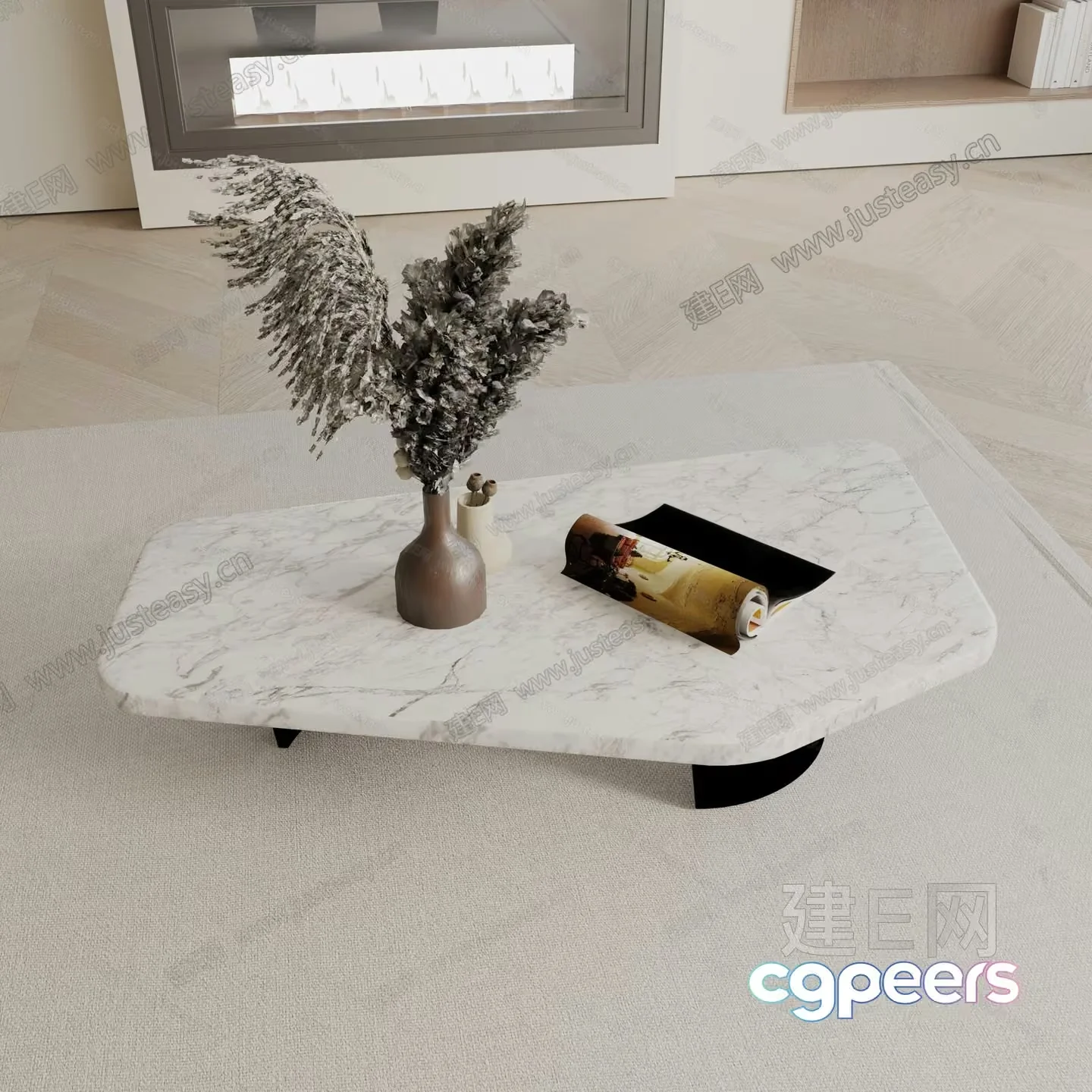 Modern Living Room 3D Model – 23664 – VRAY Render