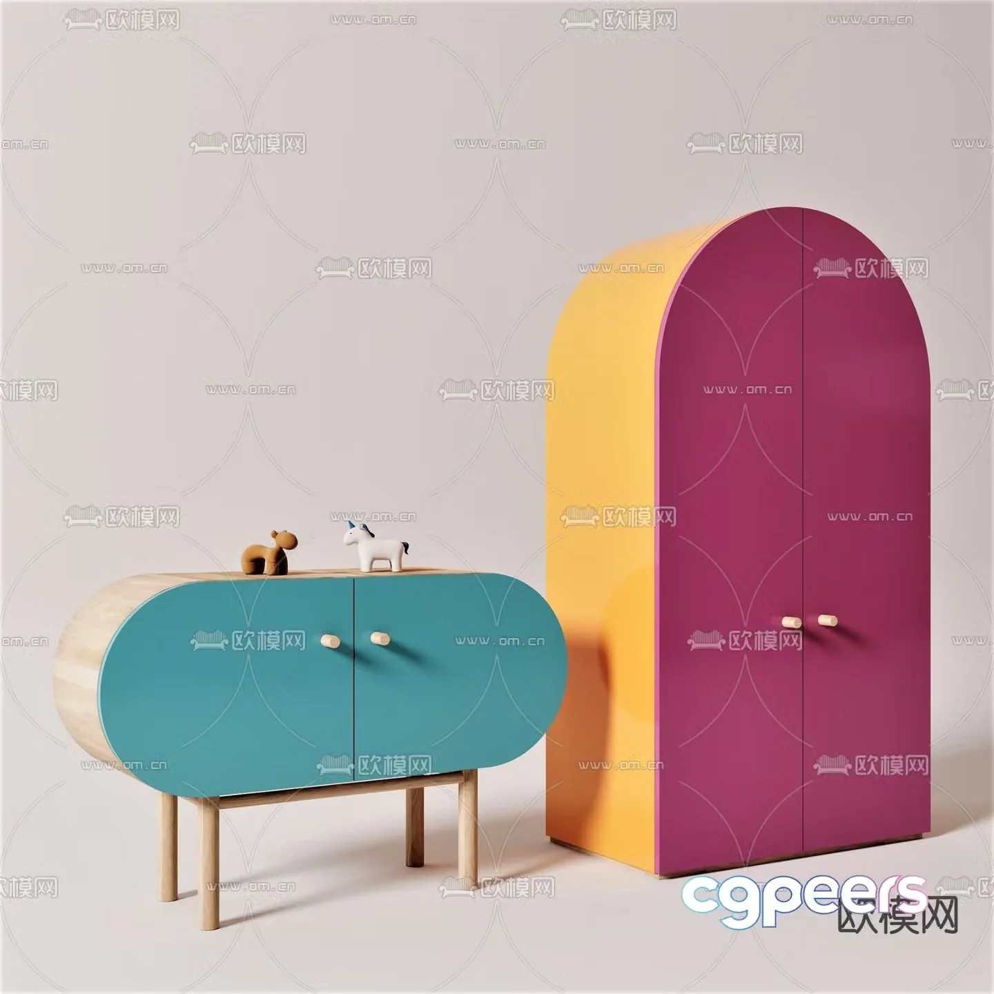 Children’s cabinet side cabinet low cabinet 3d model