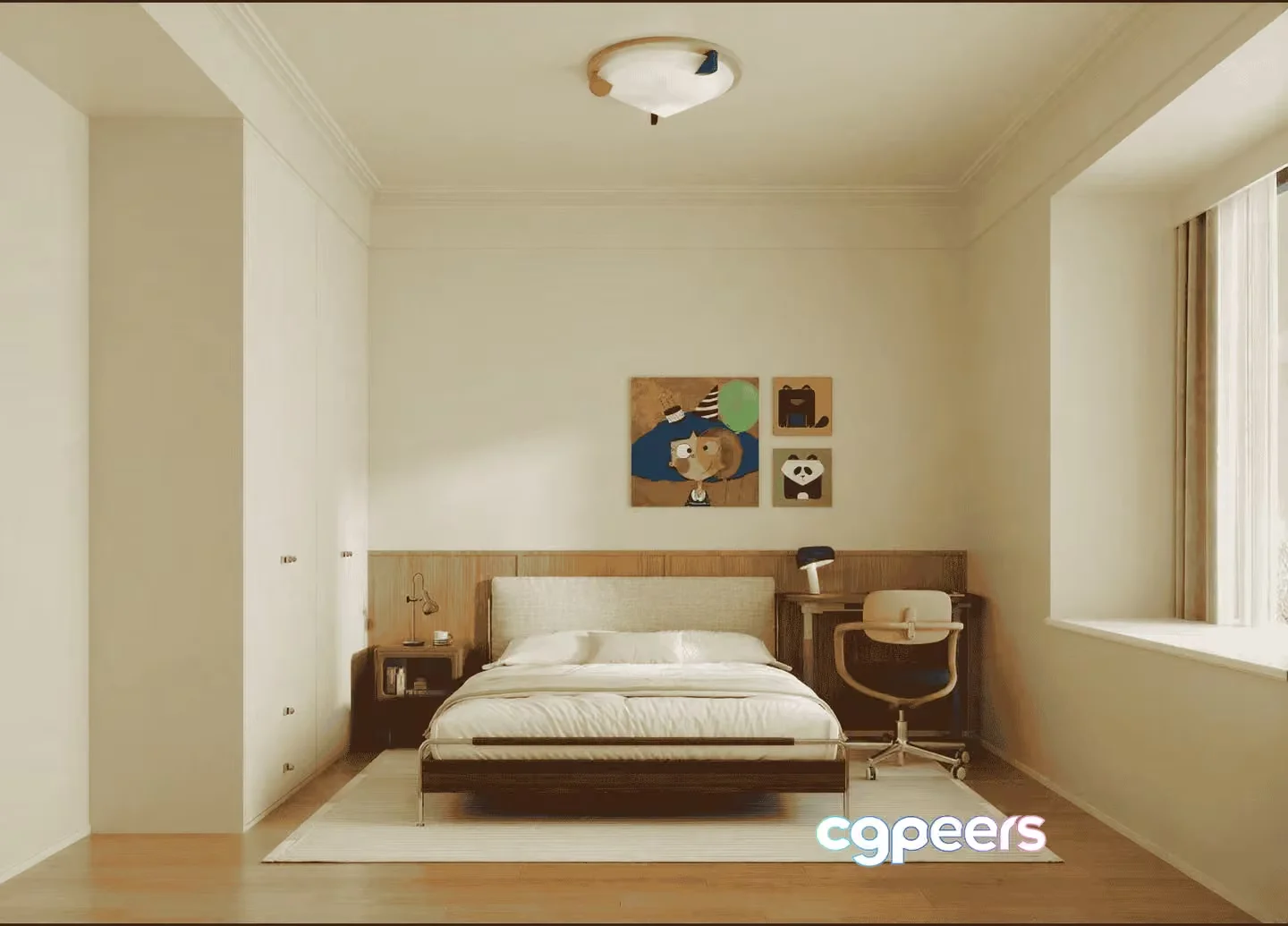 Modern Bedroom Setup 3D Model – 14576 – VRAY Render