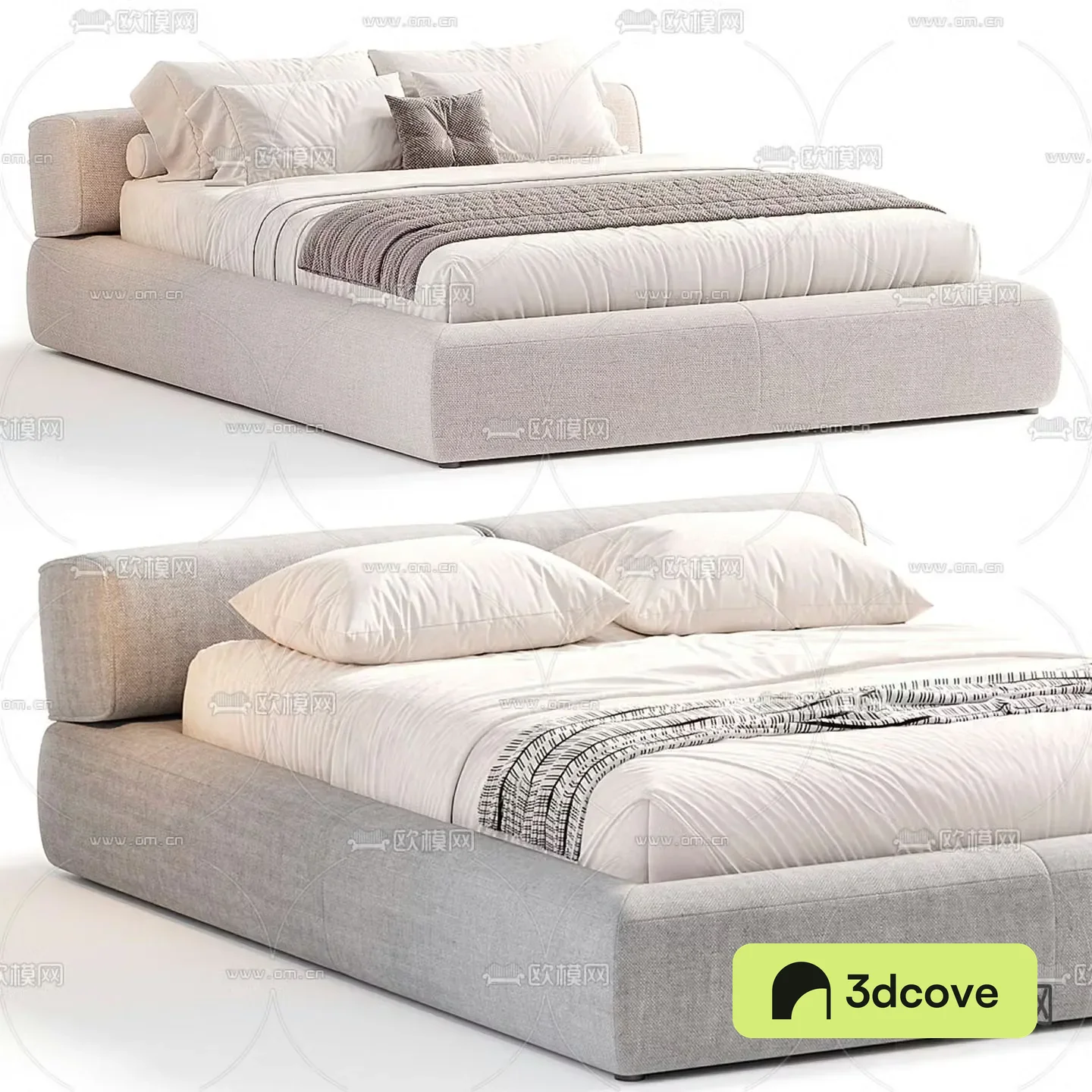 Undomus modern fabric double bed