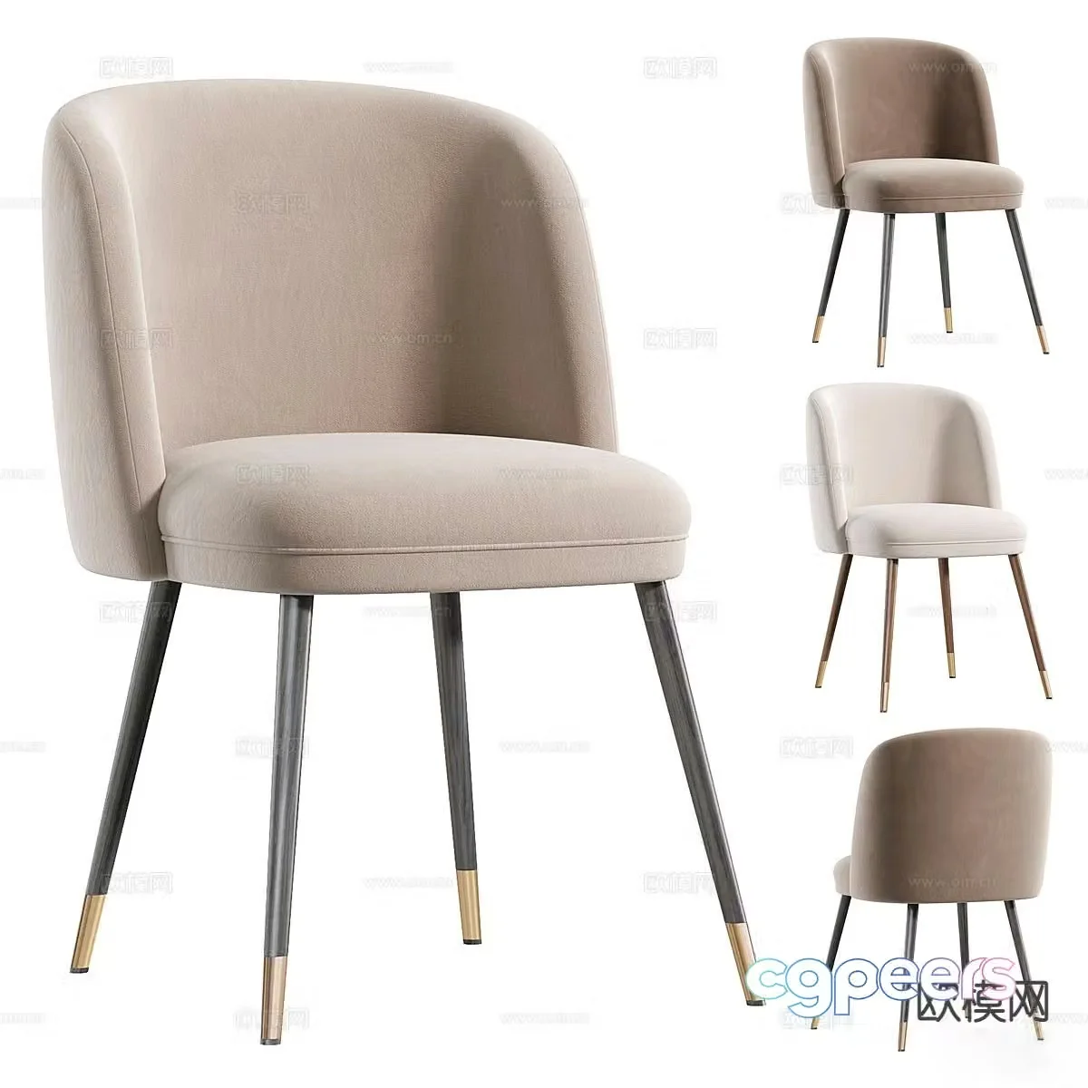 Modern chair dining chair 3d model