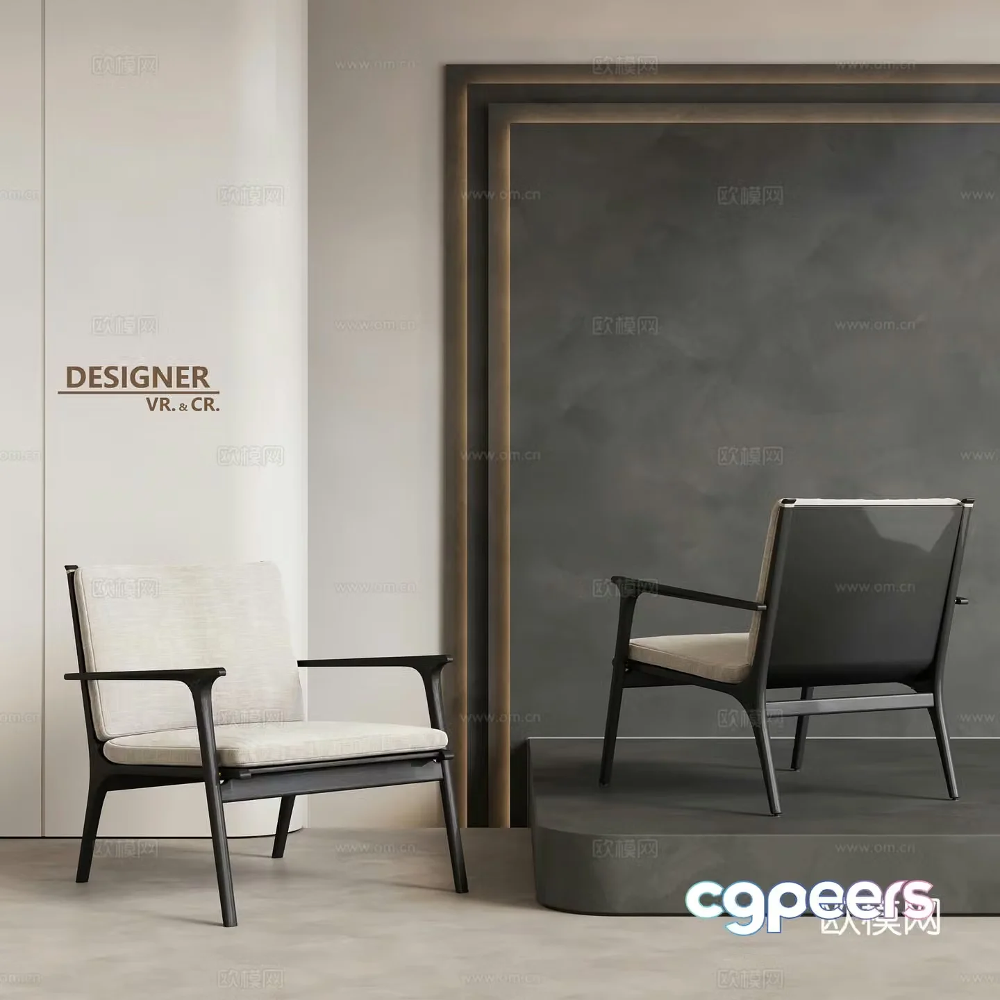 Modern leisure chair single chair 3d model