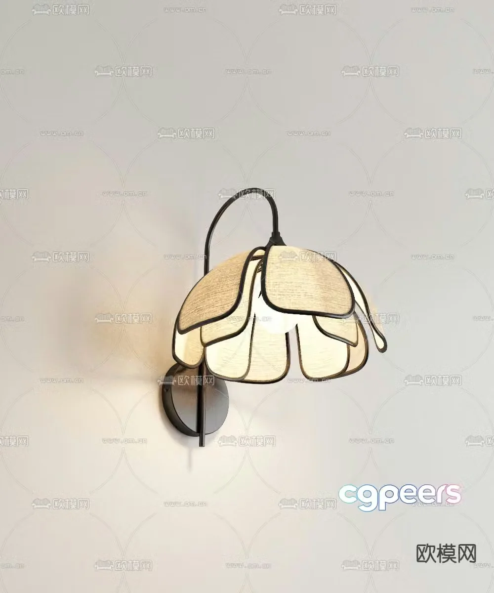 French retro wall lamp 3d model