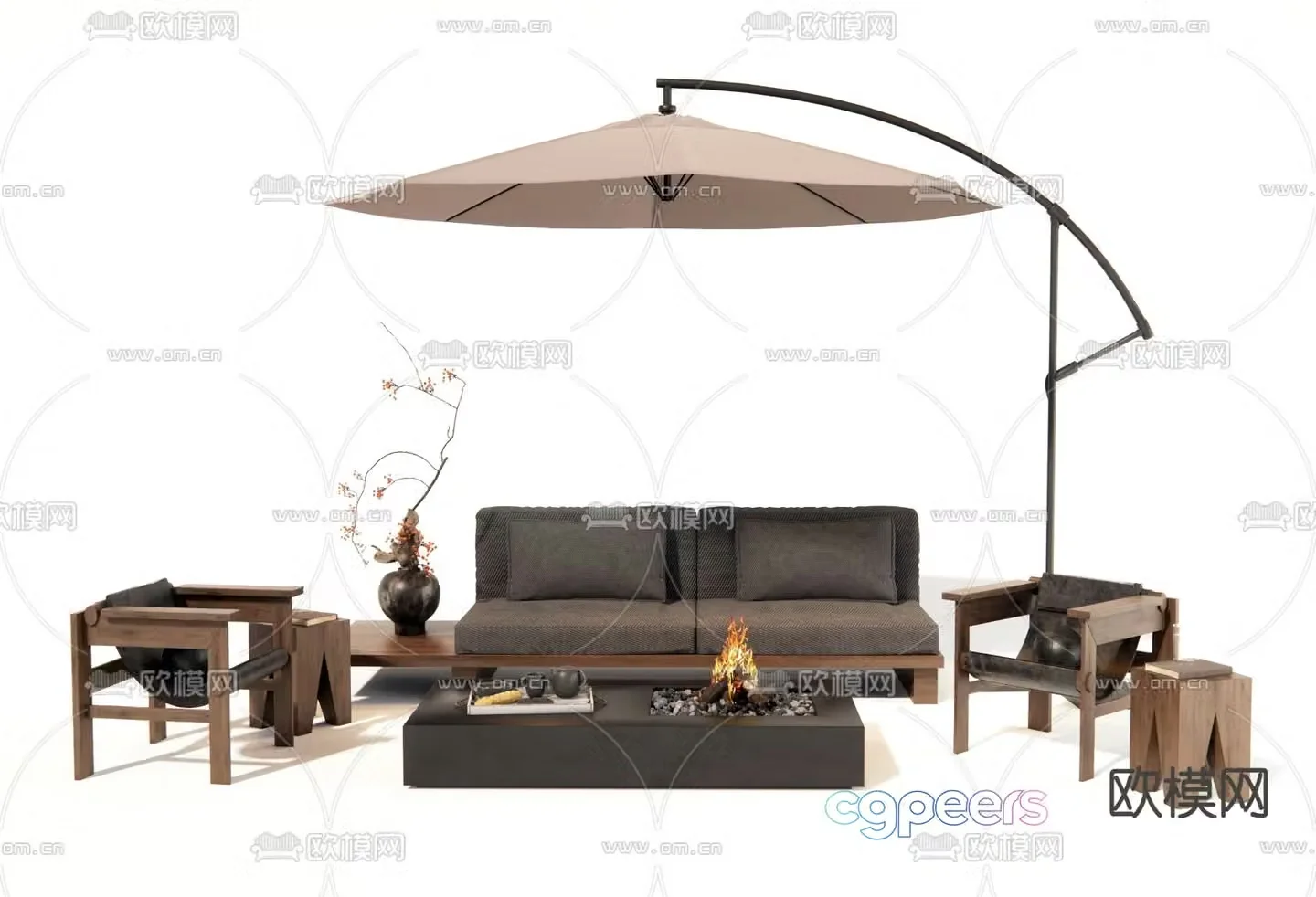 Wasabi outdoor sofa 3d model