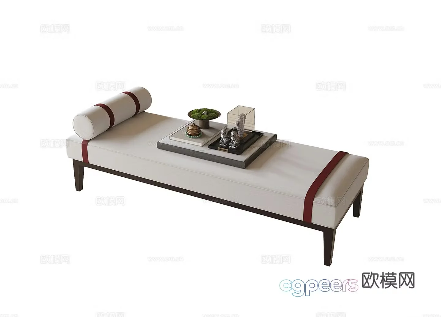 New Chinese -style bed stool bench sofa stool 3D model