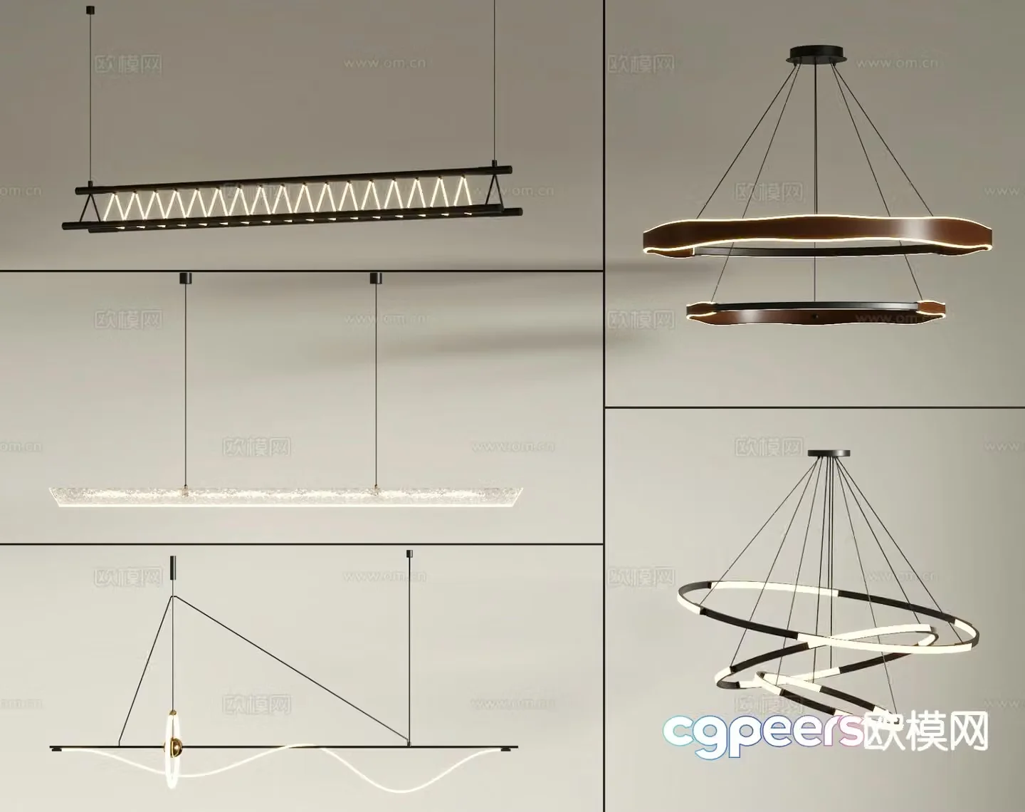 Modern chandelier 3d model