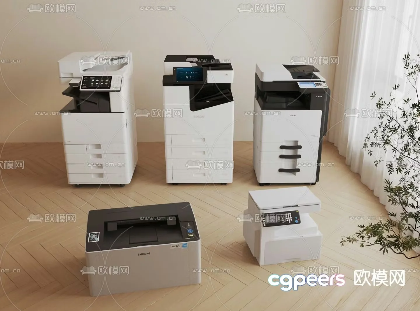 Modern printer copier scanner 3d model