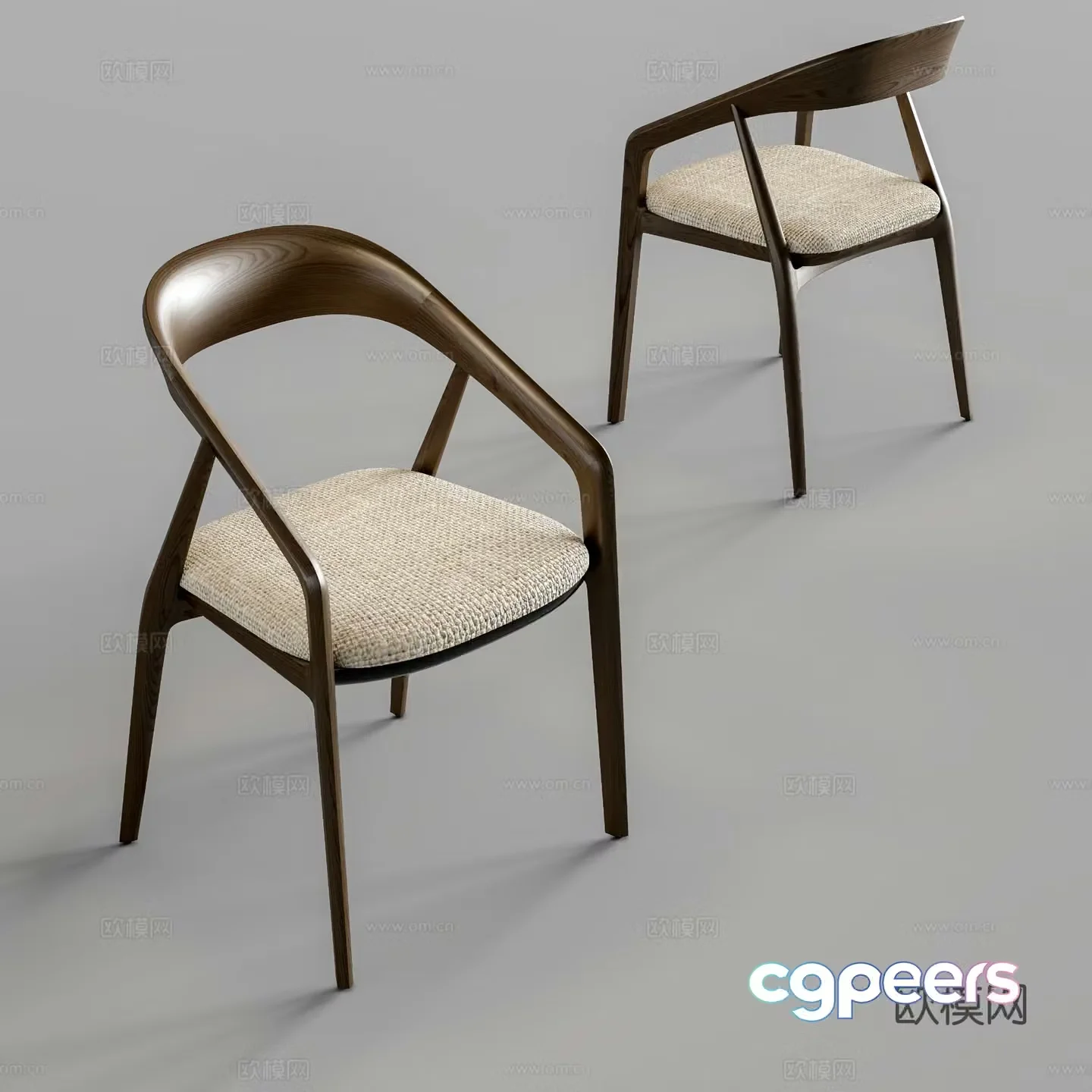 Modern single chair dining chair 3d model