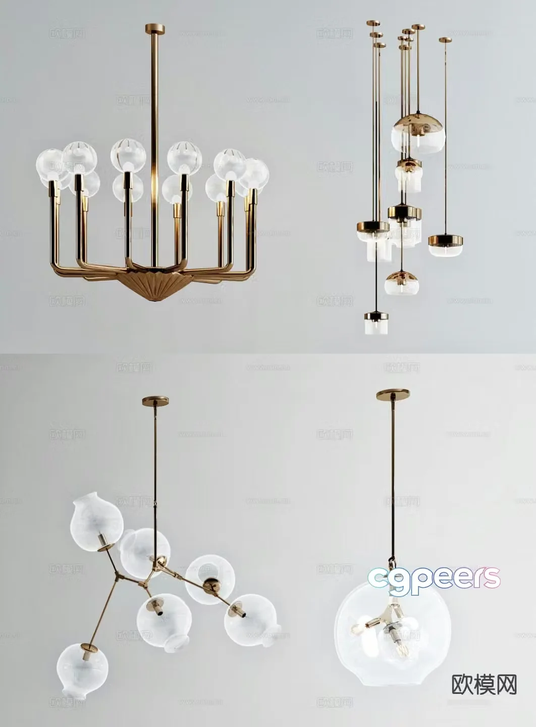 Modern magic bean chandelier hall chandelier 3d model