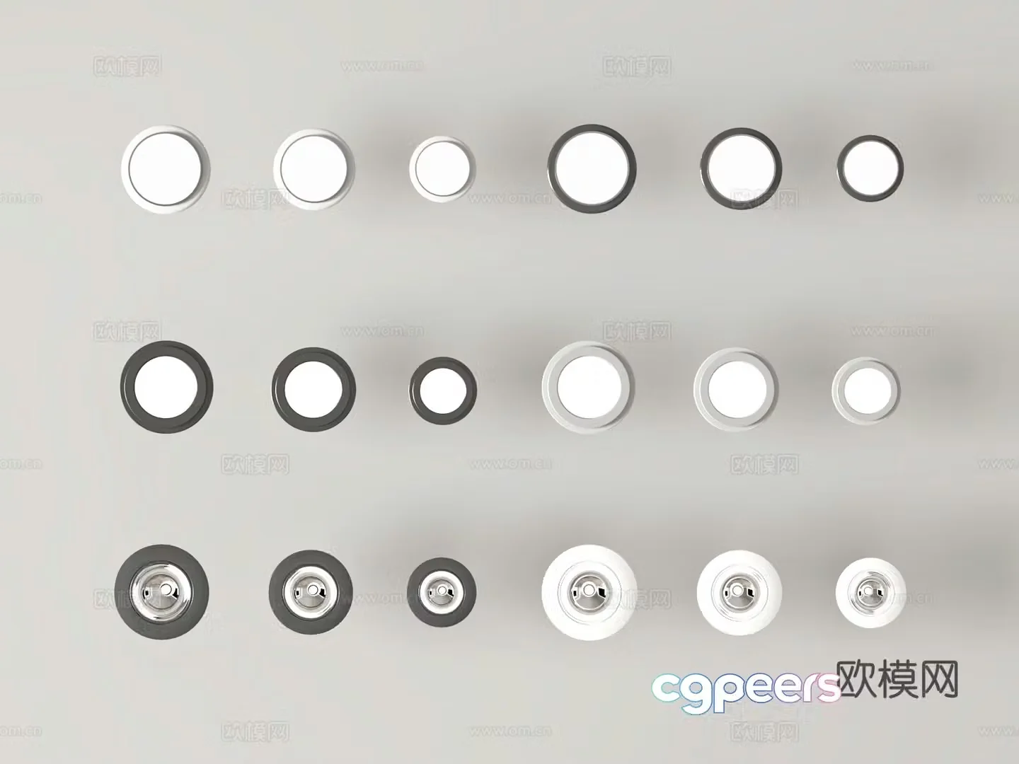 Modern downlight spotlight combination 3D model