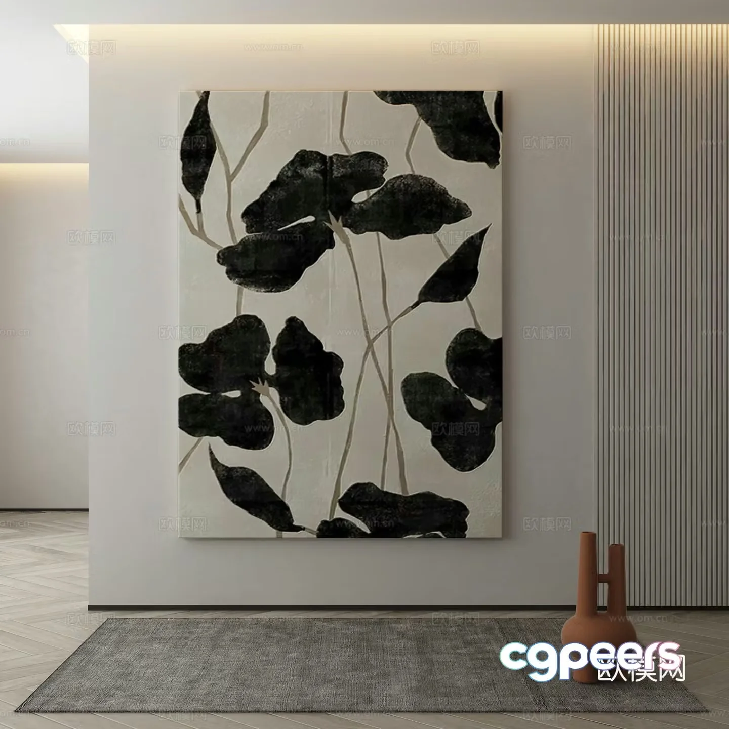 Modern Wasabi Hanging Painting Oil Painting 3D Model