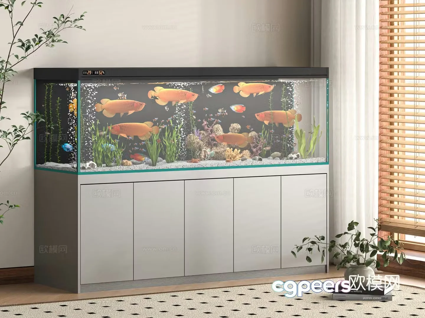 Modern fish tank 3d model