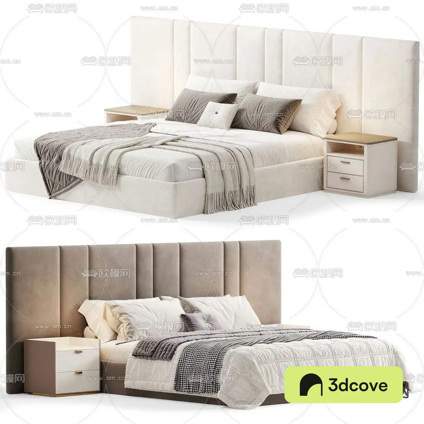Fabric double bed