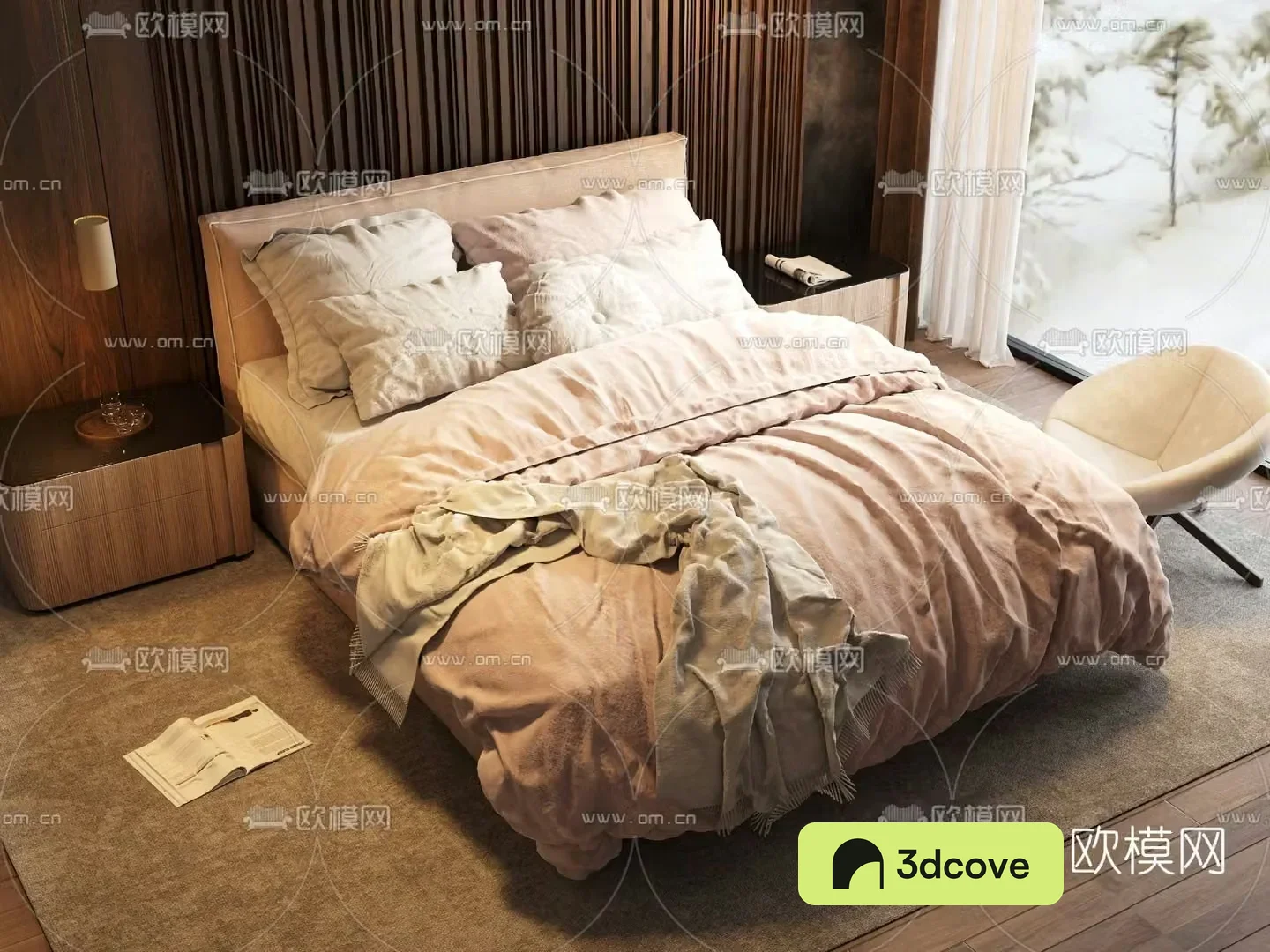 Meridiani modern double bed