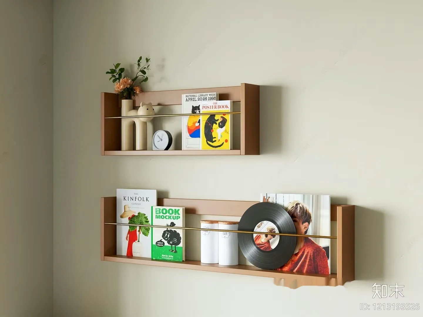 Minimalist Wooden Shelves 3D Model – 20461 – VRAY Render