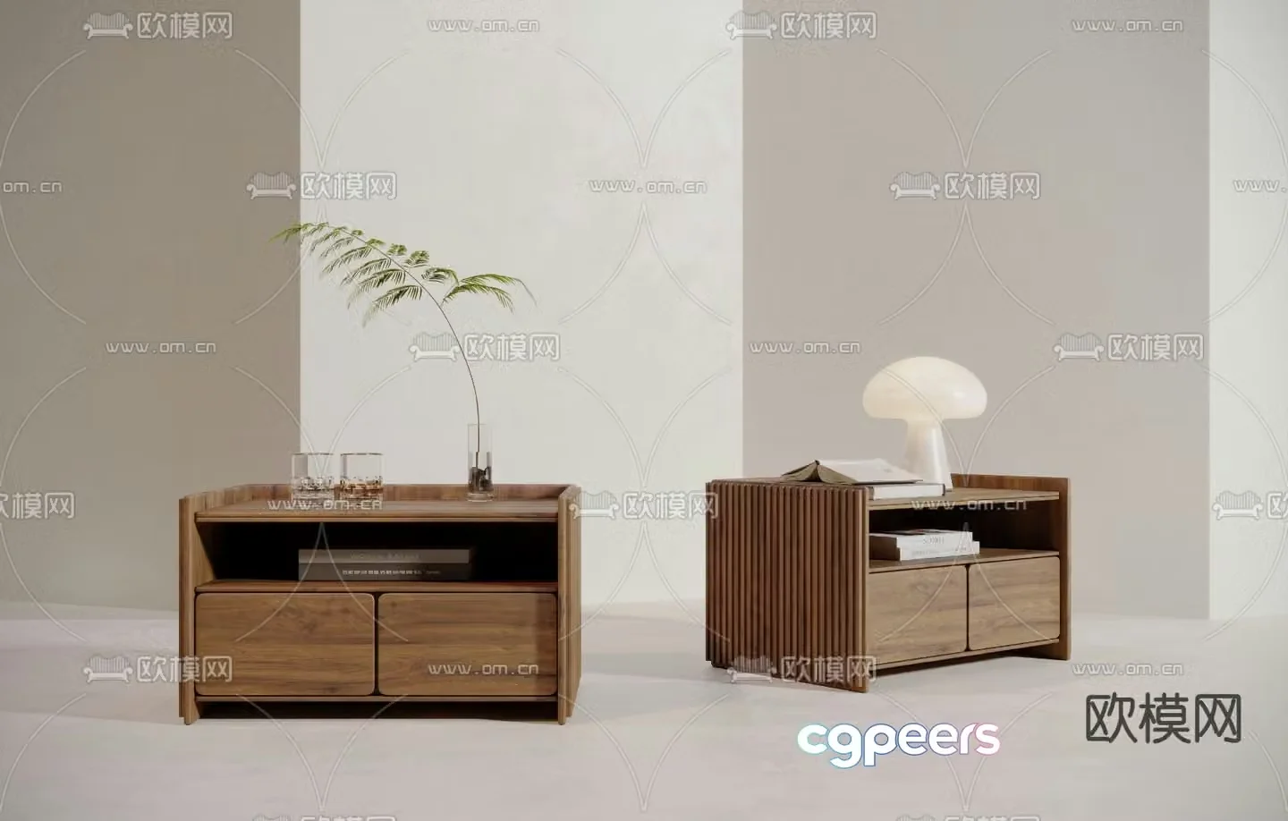 wabi-sabi bedside table 3d model